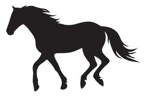 Striding Horse Silhouette Graphic for Equestrian Design Projects vector