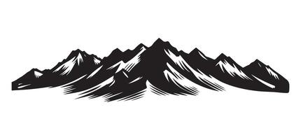 Scenic Mountain Range Graphic Silhouette for Designers vector
