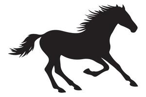 Galloping Horse Silhouette Art Capturing Dynamic Movement and Power vector