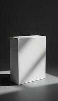 Minimalist White Box Mockup with Soft Shadows for Product Display photo