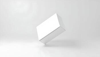 Minimalist Floating White Box on Seamless Background for Product Mockups photo