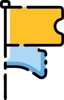 Stylish Waving Flag Sketch vector