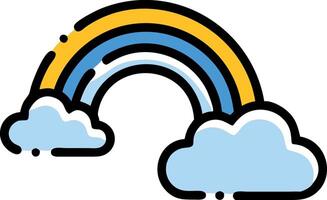 Enchanting Rainbow and Cloud Design vector