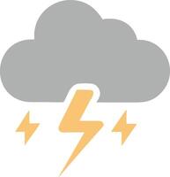 Dark Cloud with Flash of Lightning vector