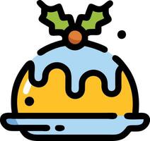 Charming Christmas Pudding with Icing vector