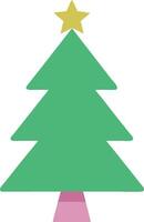 Festive Christmas Tree with Snowflakes vector