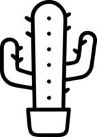 Hand-Drawn Prickly Cactus Sketch vector