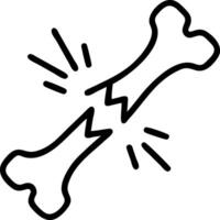 Realistic Bone Fracture Sketch vector