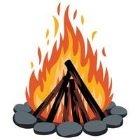 Campfire isolated on white background vector