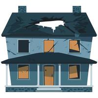 Old weathered home in bad condition vector