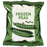 Pack of frozen peas on white vector