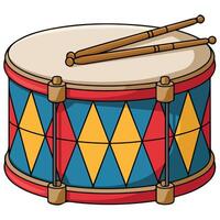 Big toy drum on white background vector