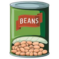 Can of beans on white background vector