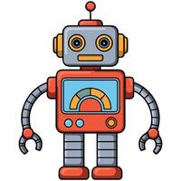 Retro robot illustration vector