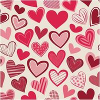 Hand drawn heart pattern vector