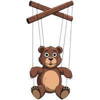 Puppet doll on white background vector