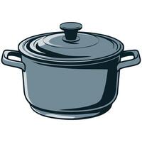 Closed saucepan icon vector