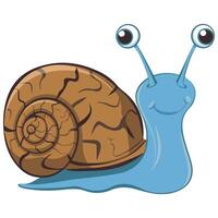 Smiling snail with a brown shell vector
