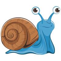 Cute snail with big eyes and a smile vector
