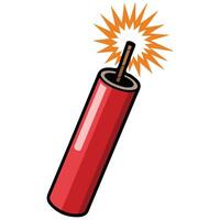 Dynamite explosion with burning wick vector