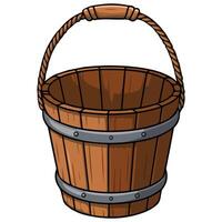 Empty pail for spa or sauna use vector