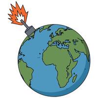 Globe heating like a bomb vector