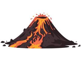 Volcano eruption with lava vector
