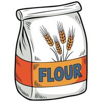 Packet of flour on white vector