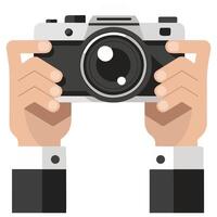 Retro photo camera vector