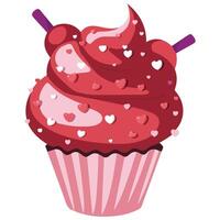 Cupcake with frosting vector
