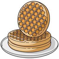 Waffles with caramel vector