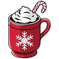 Red mug with snowflake vector