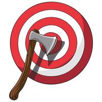 Axe in wood target vector
