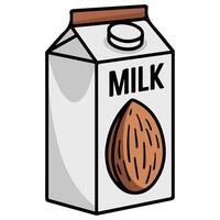 Almond milk icon vector