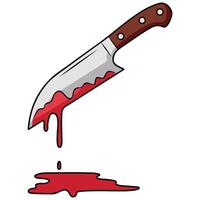 Knife with red liquid on white background vector