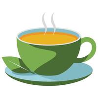 Steaming cup of tea vector