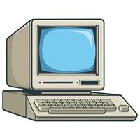 Retro desktop computer vector
