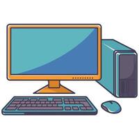 Modern computer setup vector
