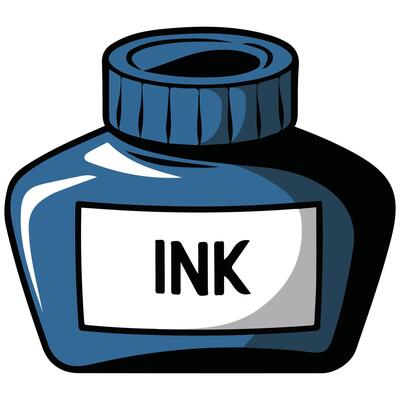 Ink pot illustration