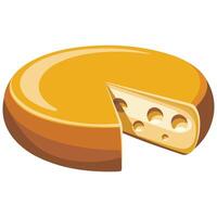 Dairy cheese on white background vector