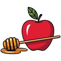 Apple with honey vector