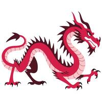 Red dragon on white background vector