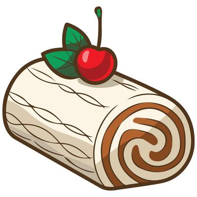 Swiss rolls with cream