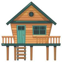 Beach house front view vector