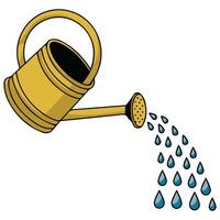 Watering can with drops vector