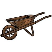 Wheelbarrow on white background vector