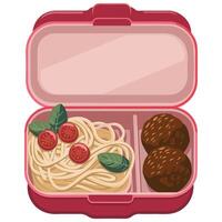 Red lunchbox on white background vector