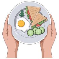 Breakfast plate with eggs vector