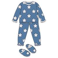 Pajamas with slippers vector