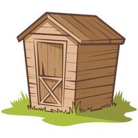 Wooden shed on white background vector